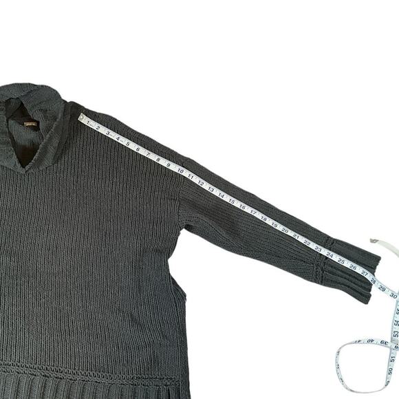 AERIE Sweater SZ Medium Chenille Oversized Chunky Turtleneck Soft Pullover Gray - Picture 8 of 12
